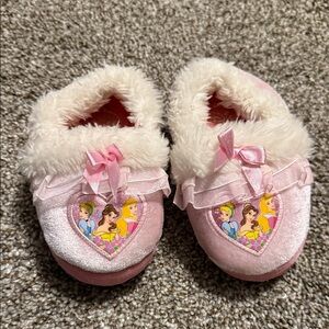 Disney Pink Furry Kids Slippers